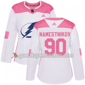 Tampa Bay Lightning Vladislav Namestnikov 90 Adidas 2017-2018 Wit Oranje Fashion Authentic Shirt - Dames